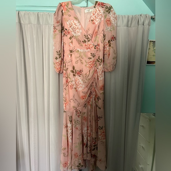 Nordstrom Eliza J Floral Ruched Maxi Dress in Blush - Picture 3 of 11